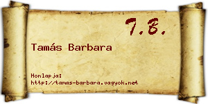 Tamás Barbara névjegykártya